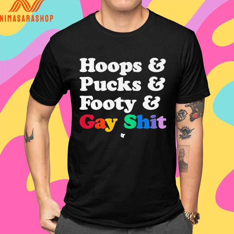 Sarah Spain Hoops And Pucks Footy Gay Shit - Adult & Kids T-Shirts, Sweatshirts & Hoodies apparel design preview 4