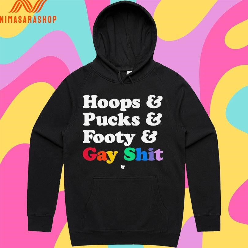 Sarah Spain Hoops And Pucks Footy Gay Shit - Adult & Kids T-Shirts, Sweatshirts & Hoodies apparel design preview 2