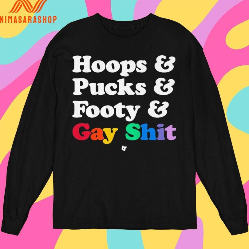 Sarah Spain Hoops And Pucks Footy Gay Shit - Adult & Kids T-Shirts, Sweatshirts & Hoodies apparel design preview 3