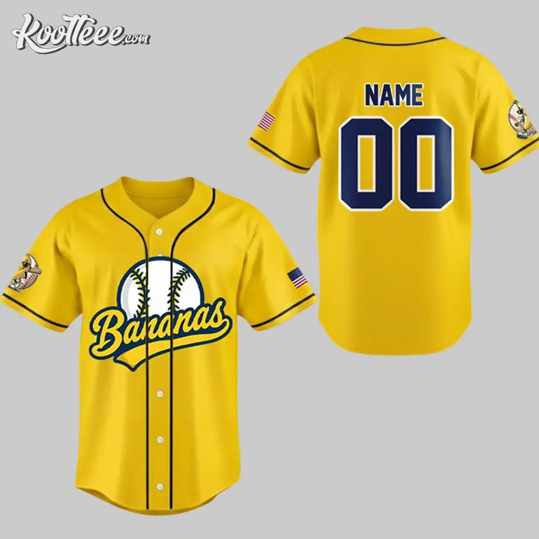 Savannah Bananas Custom Baseball Jersey baseball jersey product view 1