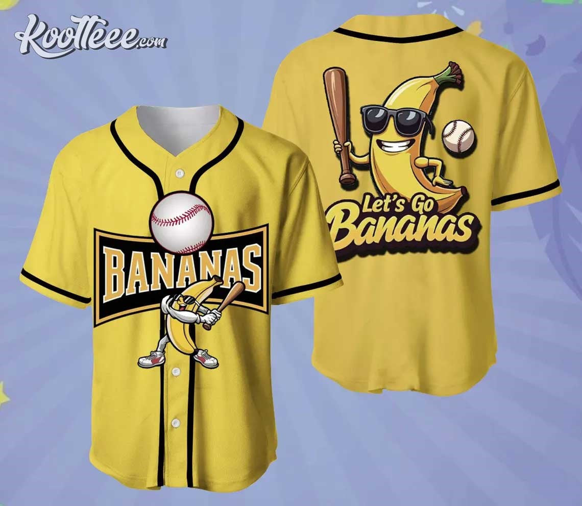 Savannah Bananas Let’s Go Bananas Baseball Jersey baseball jersey product view 1