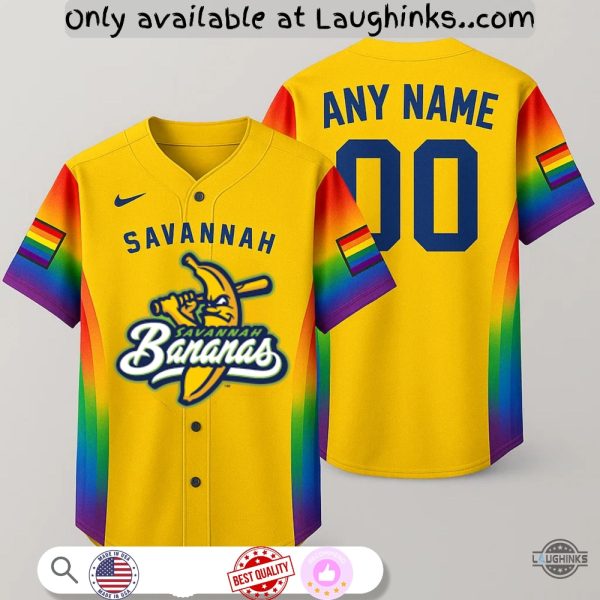 Savannah Bananas Pride Month 3D Baseball Jersey Shirt 2025 baseball jersey product view 1