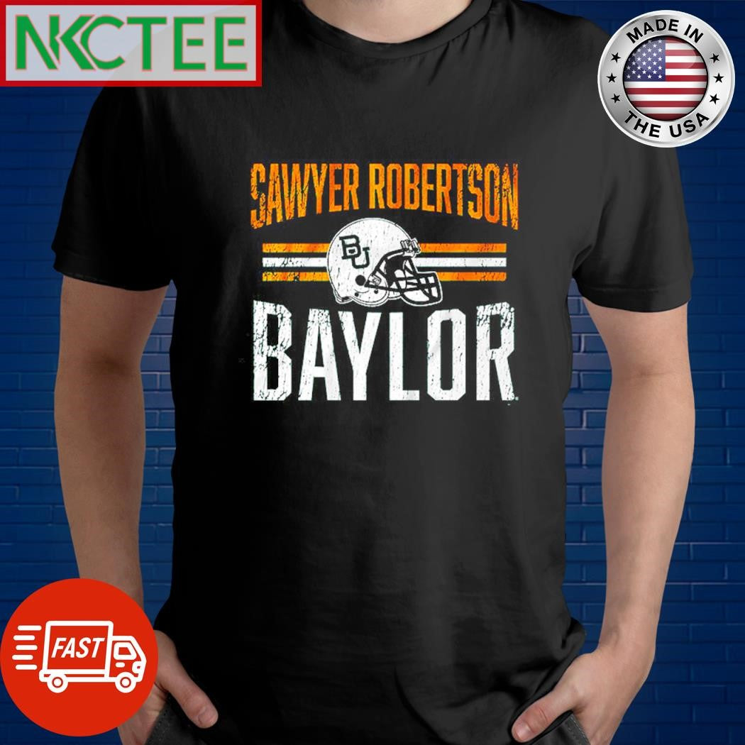 Sawyer Robertson Baylor text and helmet shirt Unisex T-shirt, Sweatshirt, Hoodie, Long Sleeve Tee - T-Shirt, Sweatshirt, Hoodie