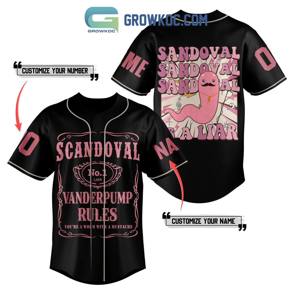 Scandoval No 1 Liar Vanderpump Rules Personalized Baseball Jersey baseball jersey product view 1