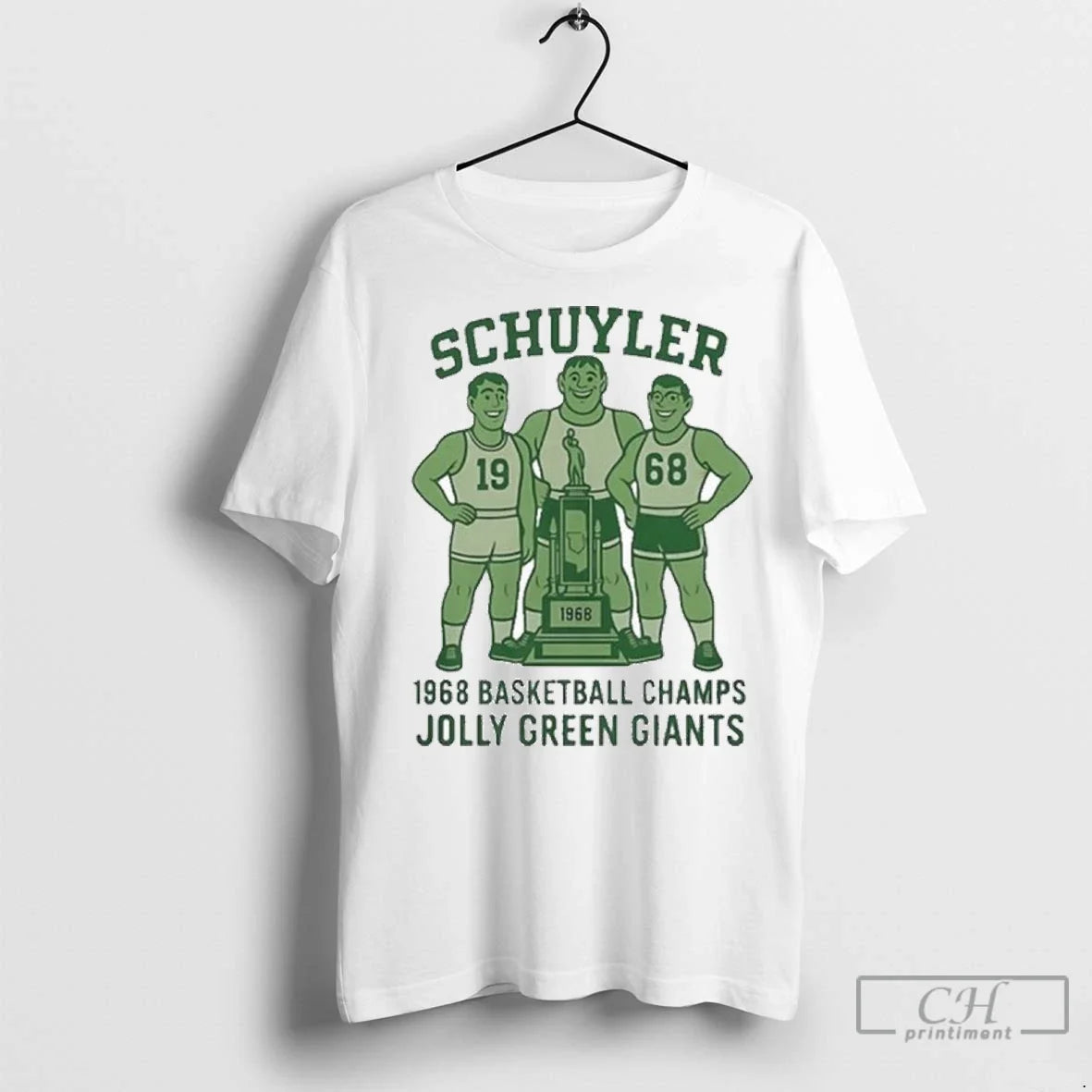 Schuyler Jolly Green Giants Basketball Champs 1968 T Shirts Unisex T-shirt, Sweatshirt, Hoodie, Long Sleeve Tee - T-Shirt, Sweatshirt, Hoodie