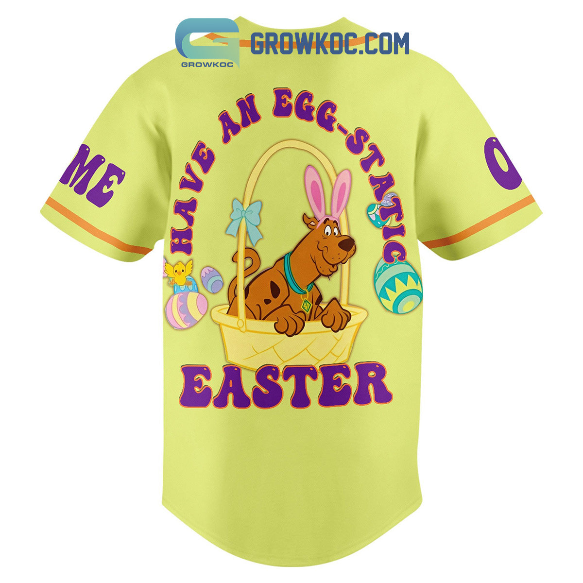 Scooby-Doo Have An Egg Static Easter Personalized Baseball Jersey baseball jersey product view 2