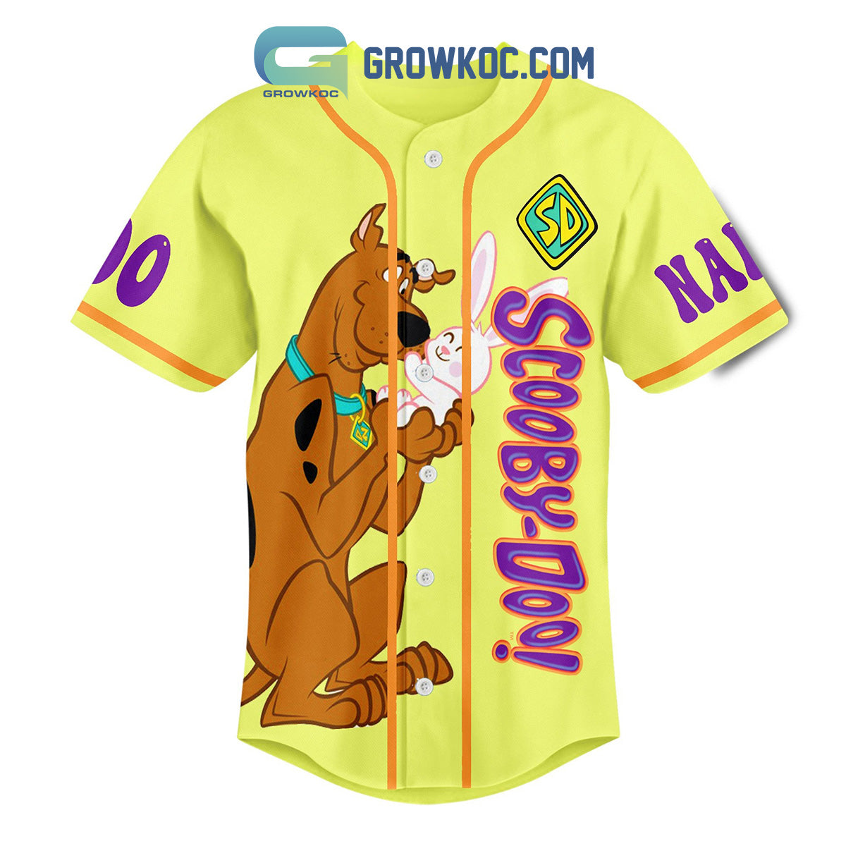Scooby-Doo Have An Egg Static Easter Personalized Baseball Jersey baseball jersey product view 3