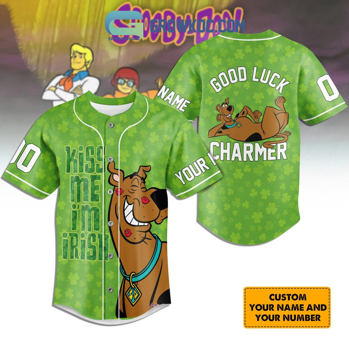 Scooby Doo I Am Irish St. Patrick’s Day Personalized Baseball Jersey baseball jersey product view 1