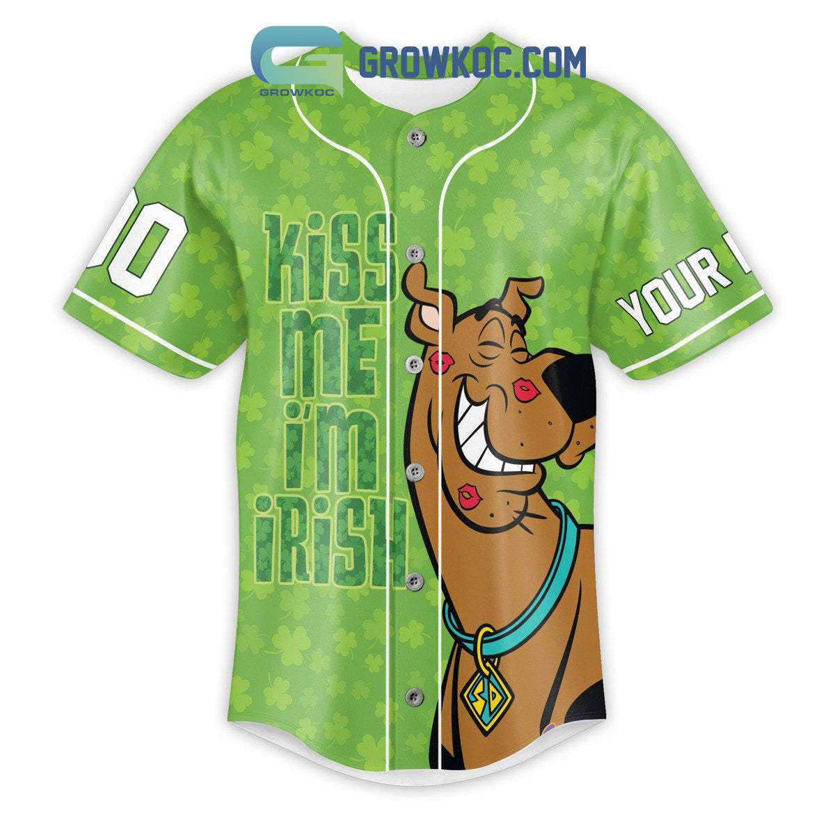 Scooby Doo I Am Irish St. Patrick’s Day Personalized Baseball Jersey baseball jersey product view 2