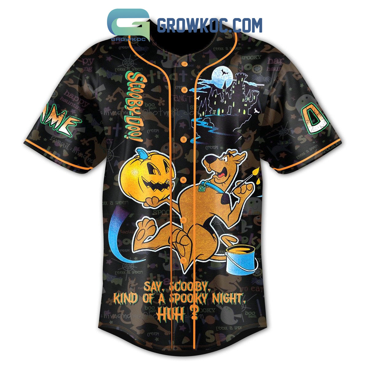 Scooby Doo Say Scooby Kind Of A Spooky Night Halloween Personalized Baseball Jersey baseball jersey product view 2