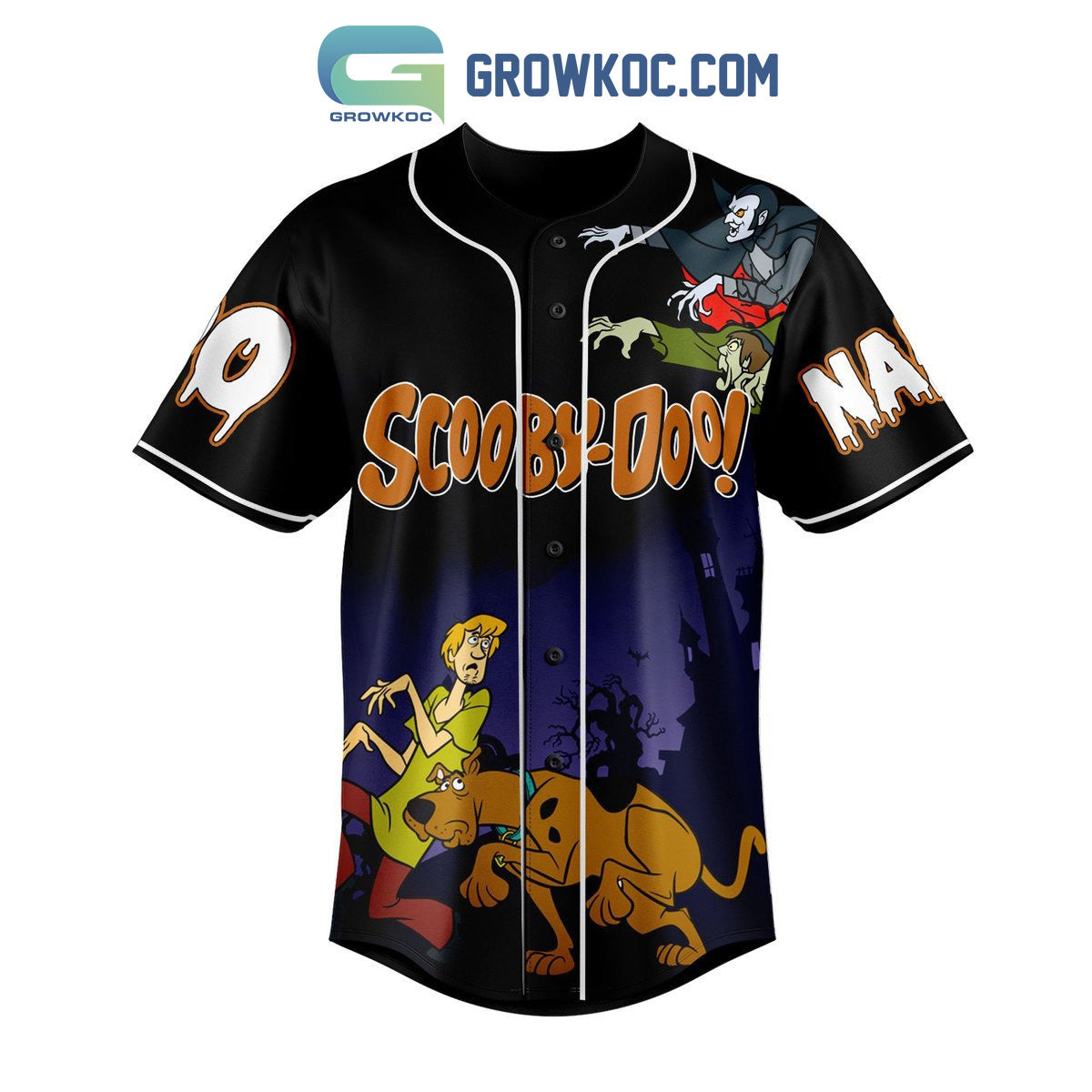 Scooby Doo Where Are You Halloween Night Personalized Baseball Jersey baseball jersey product view 2