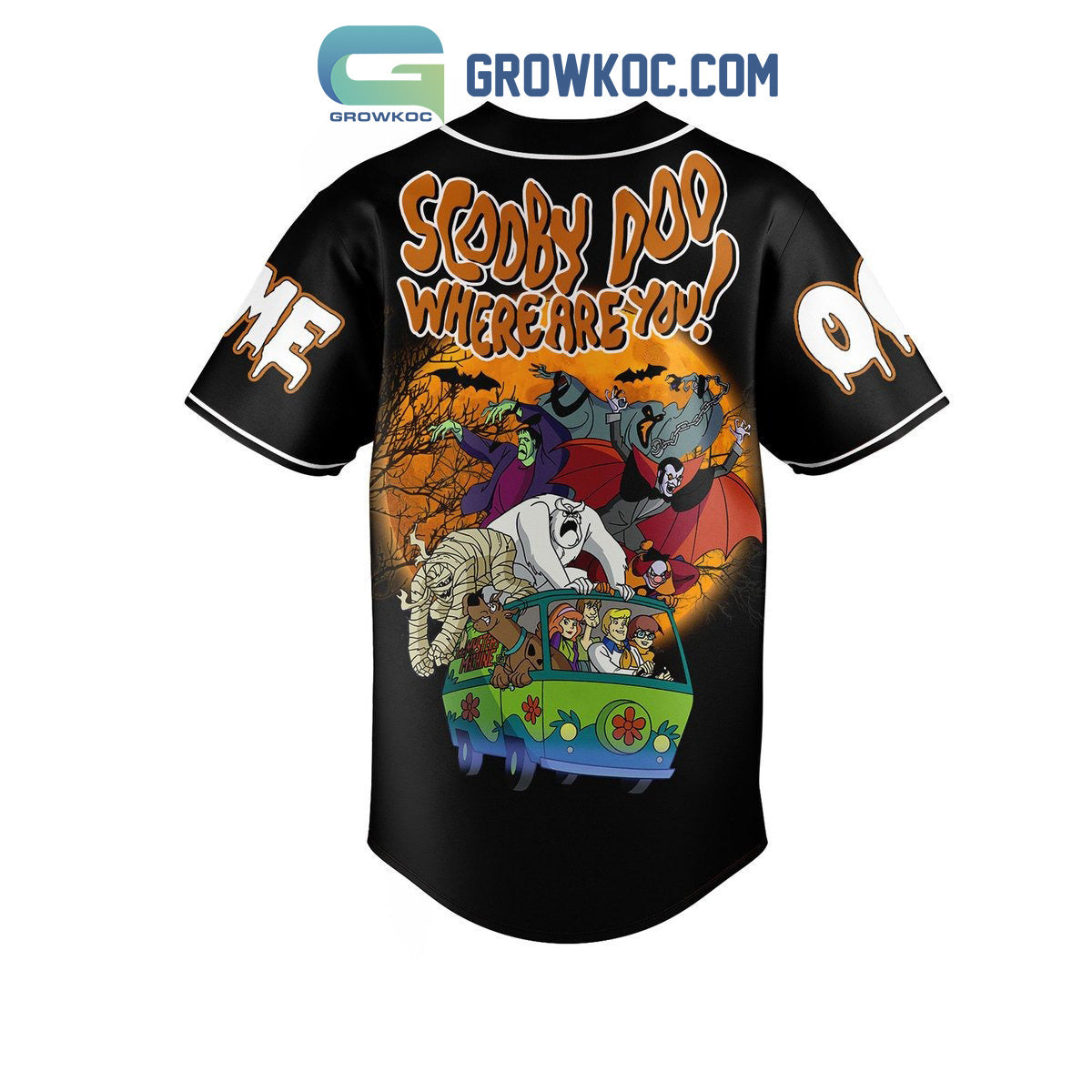 Scooby Doo Where Are You Halloween Night Personalized Baseball Jersey baseball jersey product view 3