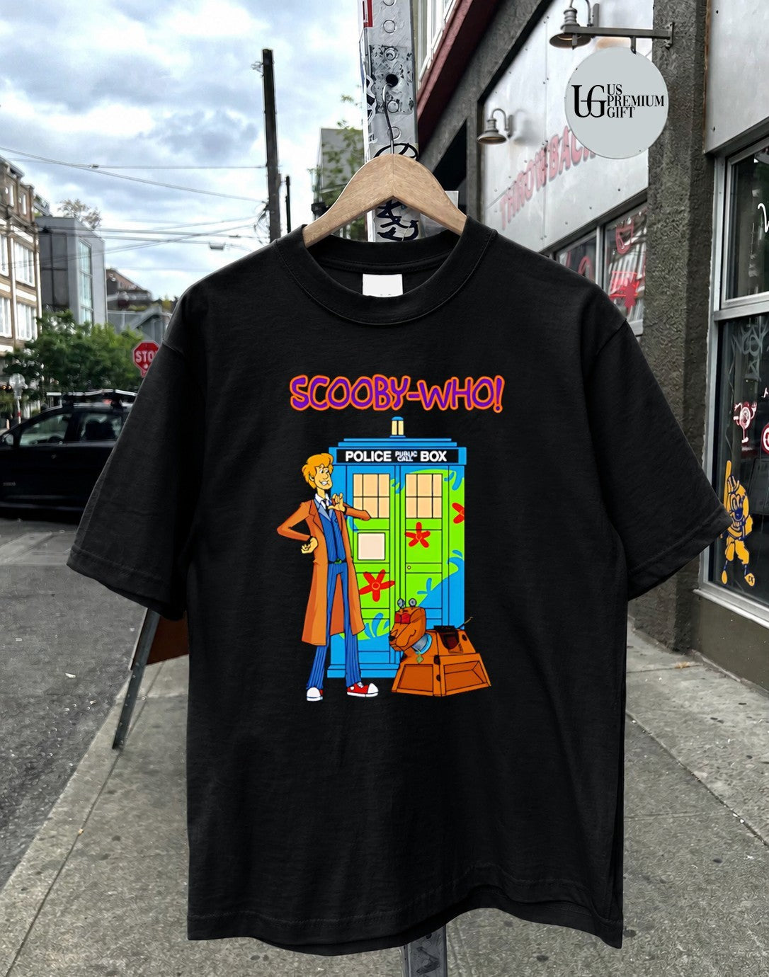 Scooby Who Police Public Call Box - Adult & Kids T-Shirts, Sweatshirts & Hoodies apparel design preview 2