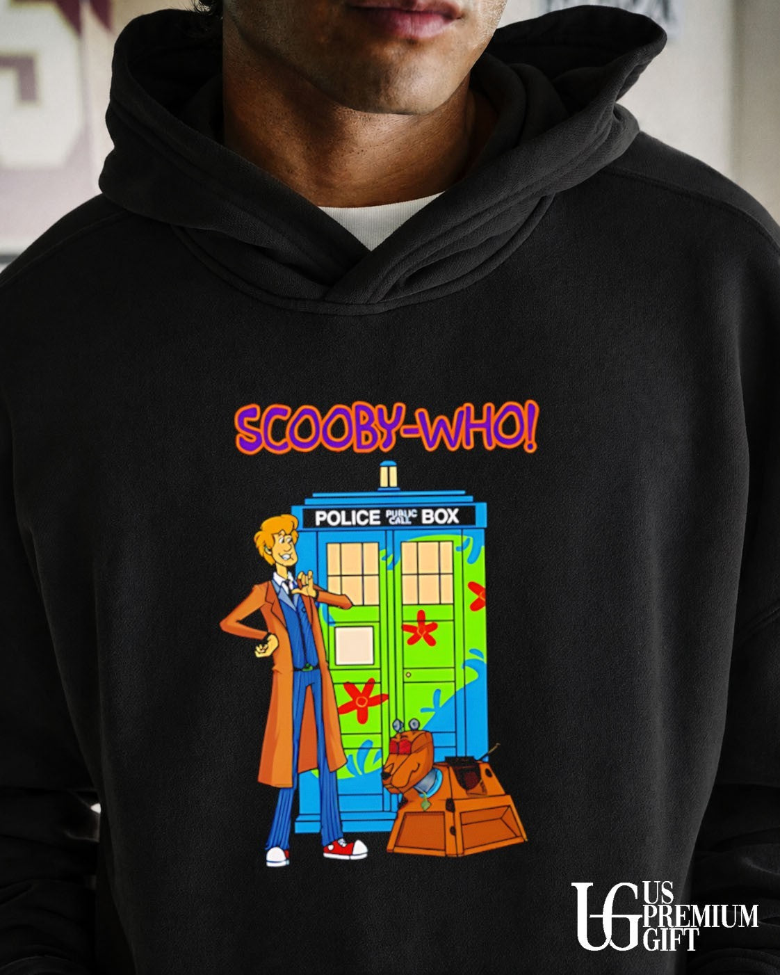 Scooby Who Police Public Call Box - Adult & Kids T-Shirts, Sweatshirts & Hoodies apparel design preview 5