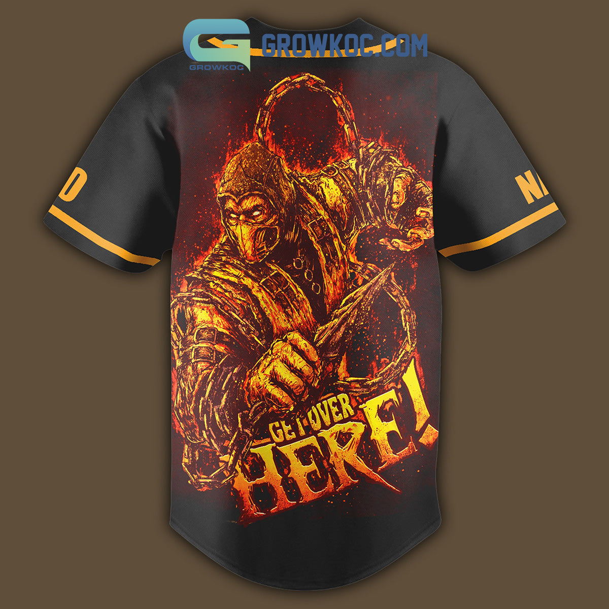 Scorpion Get Over Here Personalized Baseball Jersey baseball jersey product view 2