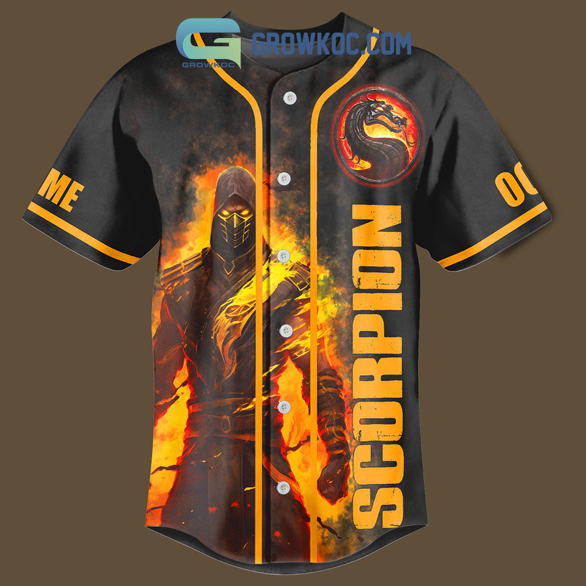 Scorpion Get Over Here Personalized Baseball Jersey baseball jersey product view 3