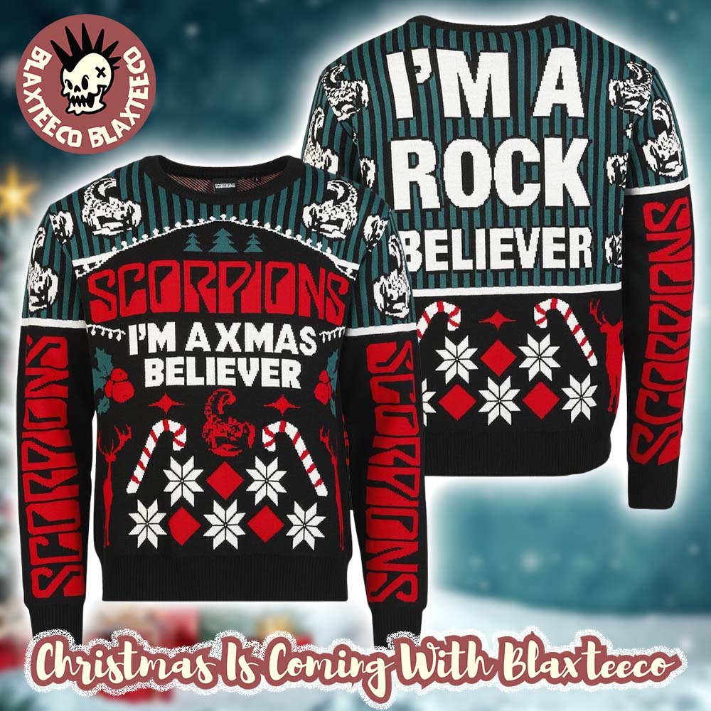 Scorpions Im A Xmas Believer Im A Rock Believer Holiday Ugly Sweater Christmas Jumper Unisex T-shirt, Sweatshirt, Hoodie, Long Sleeve Tee - T-Shirt, Sweatshirt, Hoodie