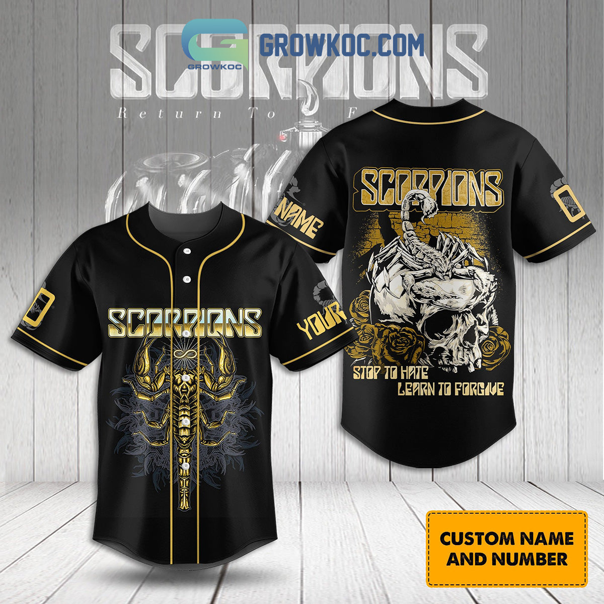 Scorpions Learn To Forgive Personalized Baseball Jersey baseball jersey product view 1