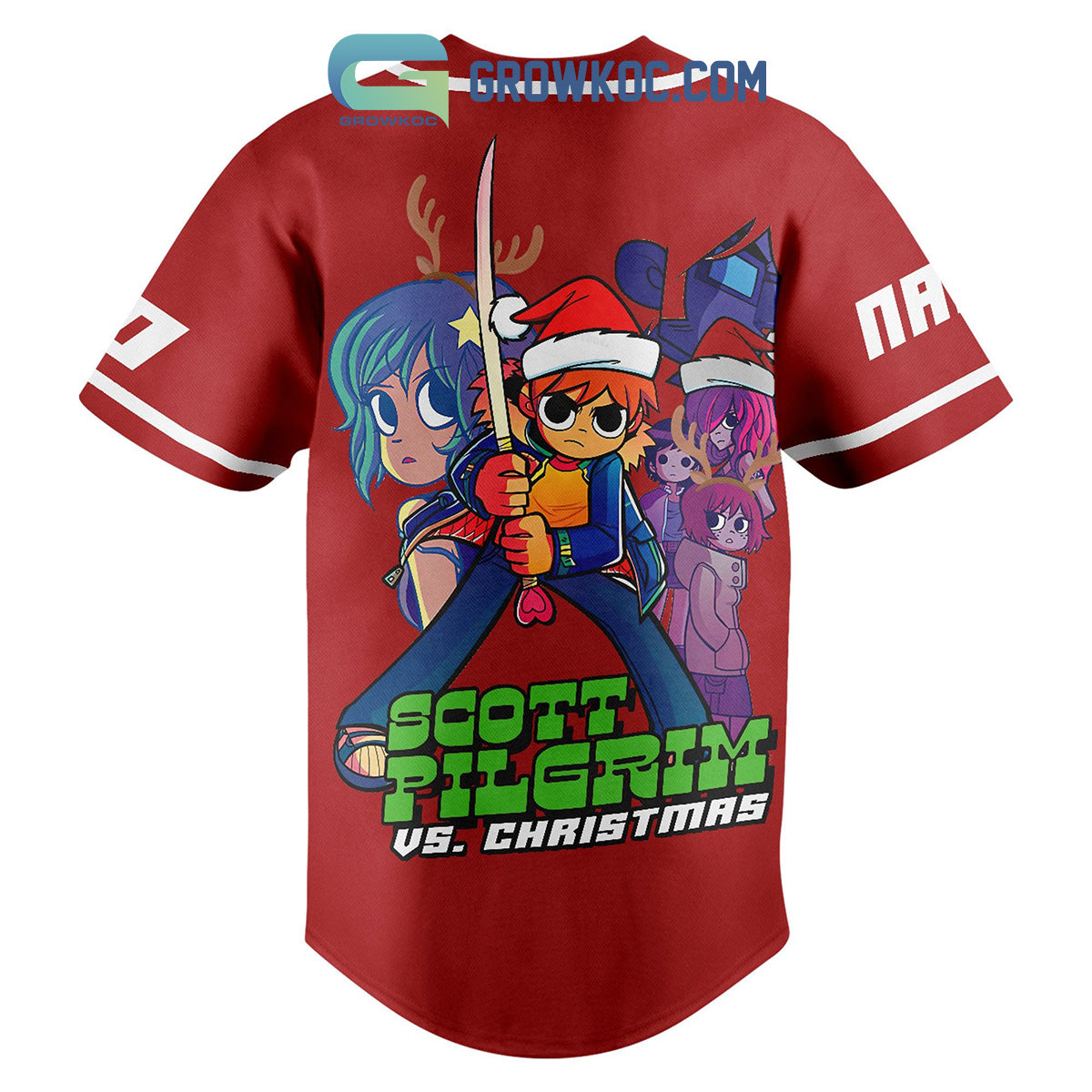 Scott Pilgrim Christmas Personalized Baseball Jersey baseball jersey product view 3