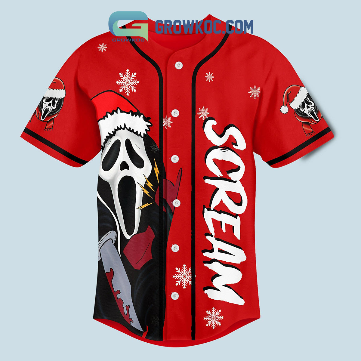 Scream Movies What Is Your Favourite Christmas Movie Holidays Custom Baseball Jersey baseball jersey product view 3
