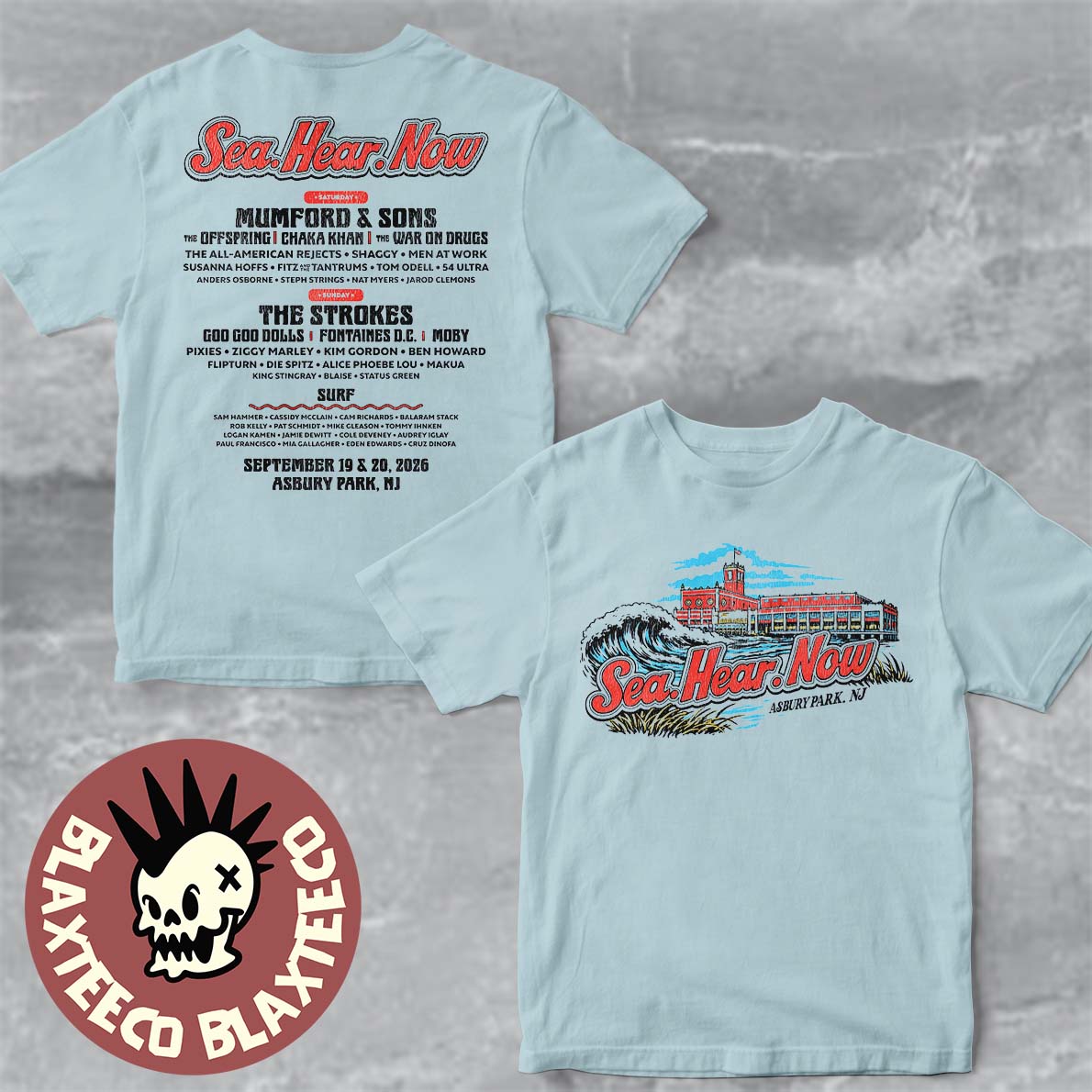 Sea.Hear.Now Festival 2026 Asbury Park New Jersey Merch Waves Lineup T-Shirt Unisex T-shirt, Sweatshirt, Hoodie, Long Sleeve Tee - T-Shirt, Sweatshirt, Hoodie