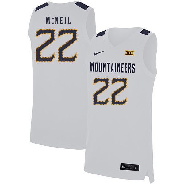 Sean McNeil 22 White College Football Jersey football jersey product view 1