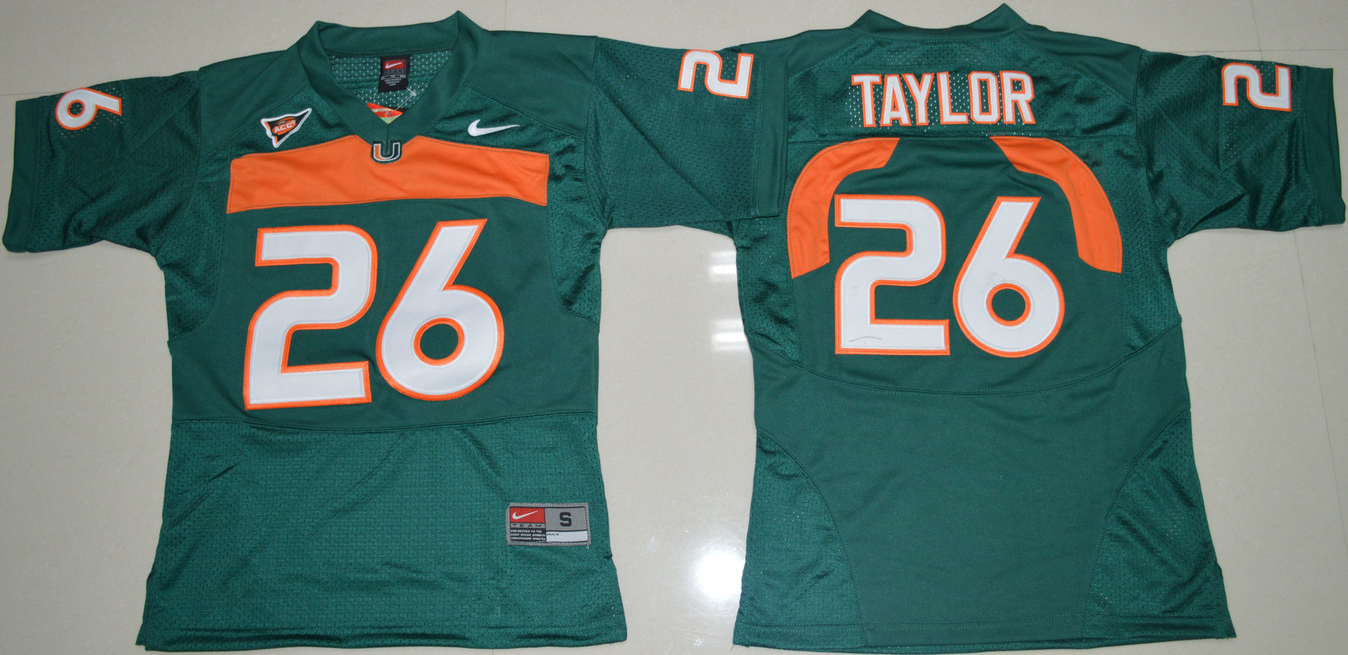 Sean Taylor 26 Youth Green College Football Jersey football jersey product view 1