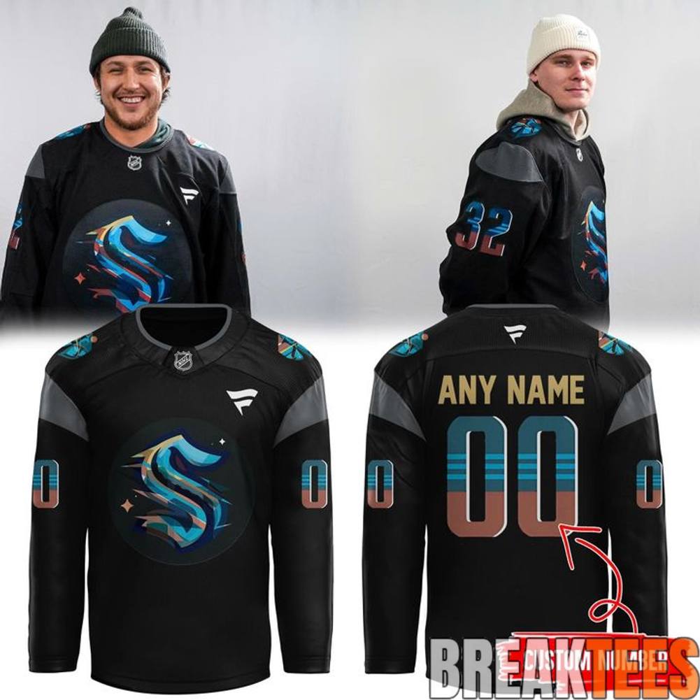 Seattle Kraken 2026 Black Hockey History Night Custom Hockey Jersey Unisex T-shirt, Sweatshirt, Hoodie, Long Sleeve Tee - T-Shirt, Sweatshirt, Hoodie