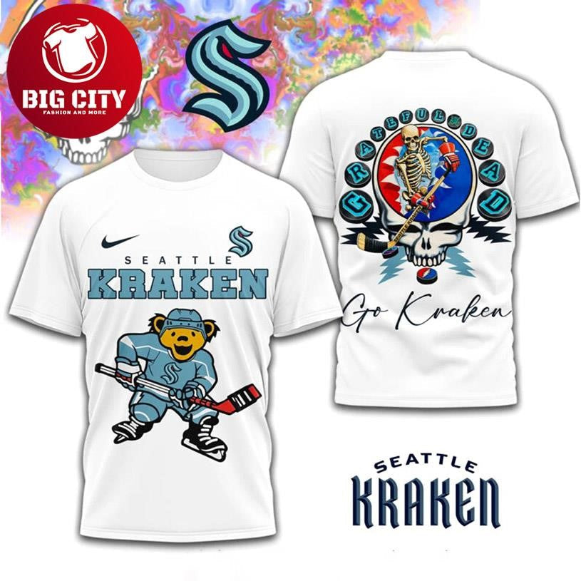 Seattle Kraken x Deadhead Two Sided Shirt Unisex T-shirt, Sweatshirt, Hoodie, Long Sleeve Tee - T-Shirt, Sweatshirt, Hoodie