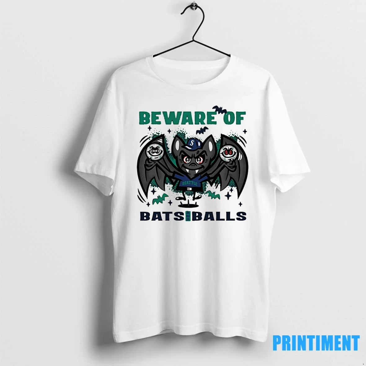 Seattle Mariners Beware Of Bats And Balls October Halloween Tshirts Sweater Unisex T-shirt, Sweatshirt, Hoodie, Long Sleeve Tee - T-Shirt, Sweatshirt, Hoodie