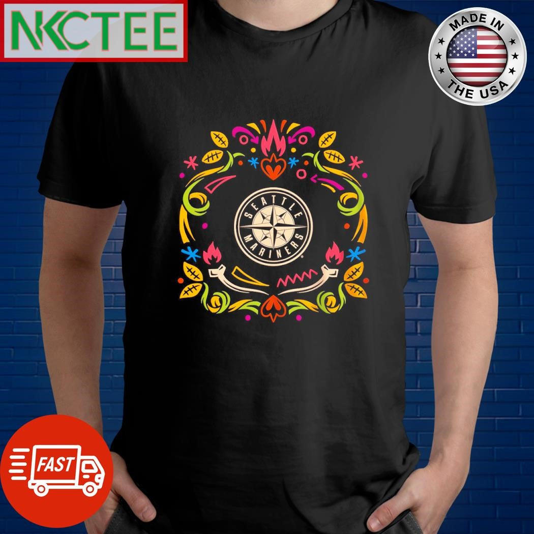Seattle Mariners New Era Da de los Muertos pattern shirt Unisex T-shirt, Sweatshirt, Hoodie, Long Sleeve Tee - T-Shirt, Sweatshirt, Hoodie