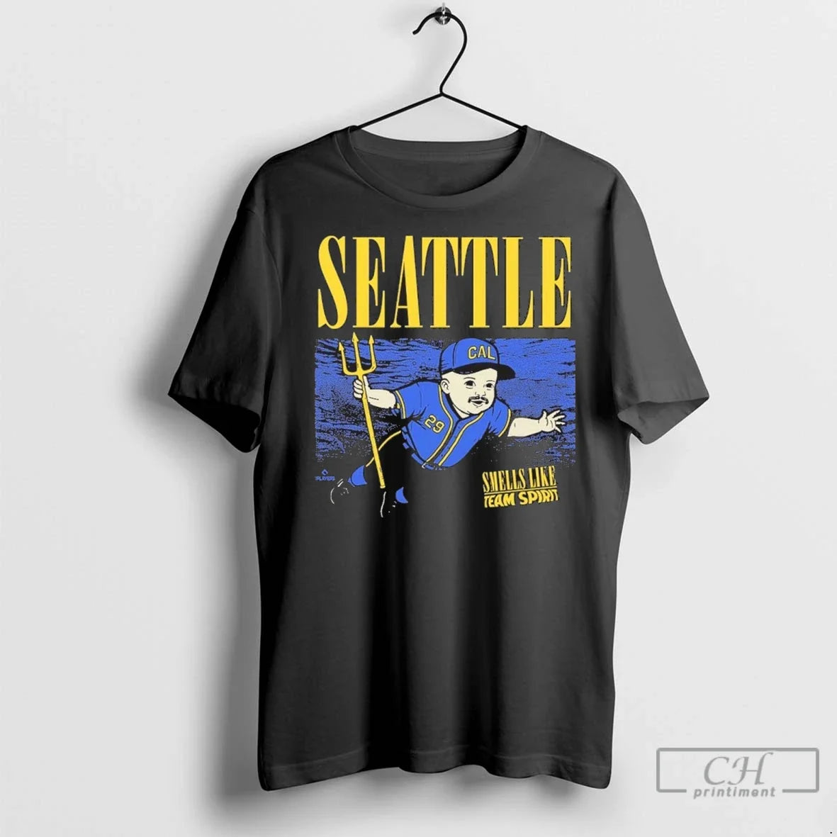 Seattle Smells Like Team Spirit Cal Raleigh T Shirts Unisex T-shirt, Sweatshirt, Hoodie, Long Sleeve Tee - T-Shirt, Sweatshirt, Hoodie