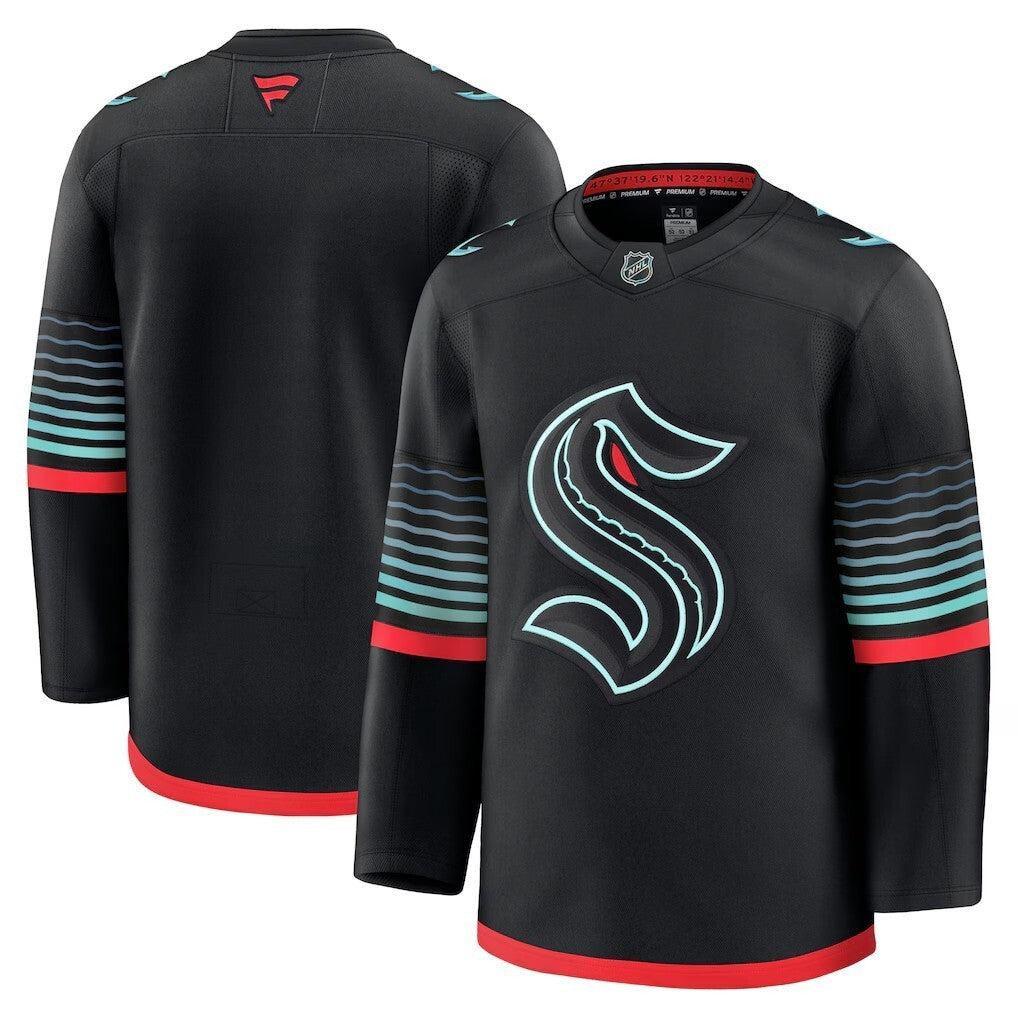 Seattle Kraken Fanatics Alternate Premium Jersey - Black Hockey Jersey hockey jersey product view 1
