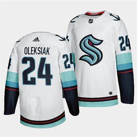 Seattle Kraken #24 Jamie Oleksiak Away White Jersey Hockey Jersey hockey jersey product view 1