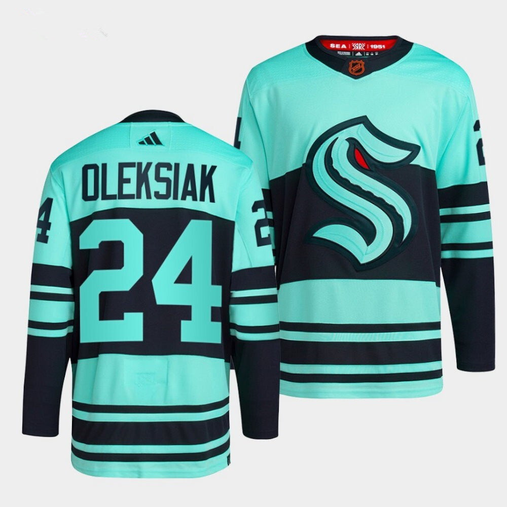 Seattle Kraken #24 Jamie Oleksiak Reverse Ice Blue Jersey Hockey Jersey hockey jersey product view 1