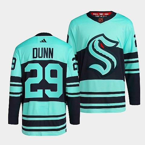Seattle Kraken #29 vince-dunn-ice-blue-2022reverse-retro-2.0-authentic-primegreen-jersey Hockey Jersey hockey jersey product view 1