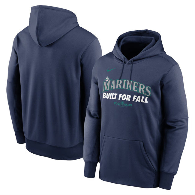 Seattle Mariners Navy 2025 Postseason Collection Therma Hoodie Baseball Jersey baseball jersey product view 1