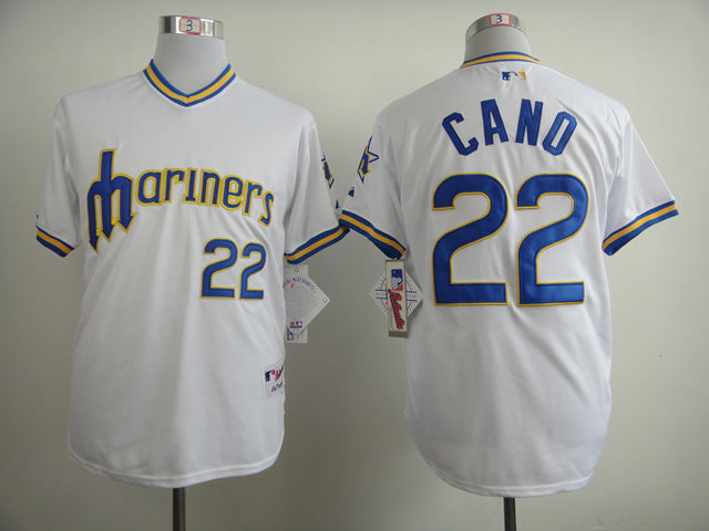Seattle Mariners #22 Mariners 22 White 1979 Inverted Baseball Jersey baseball jersey product view 1