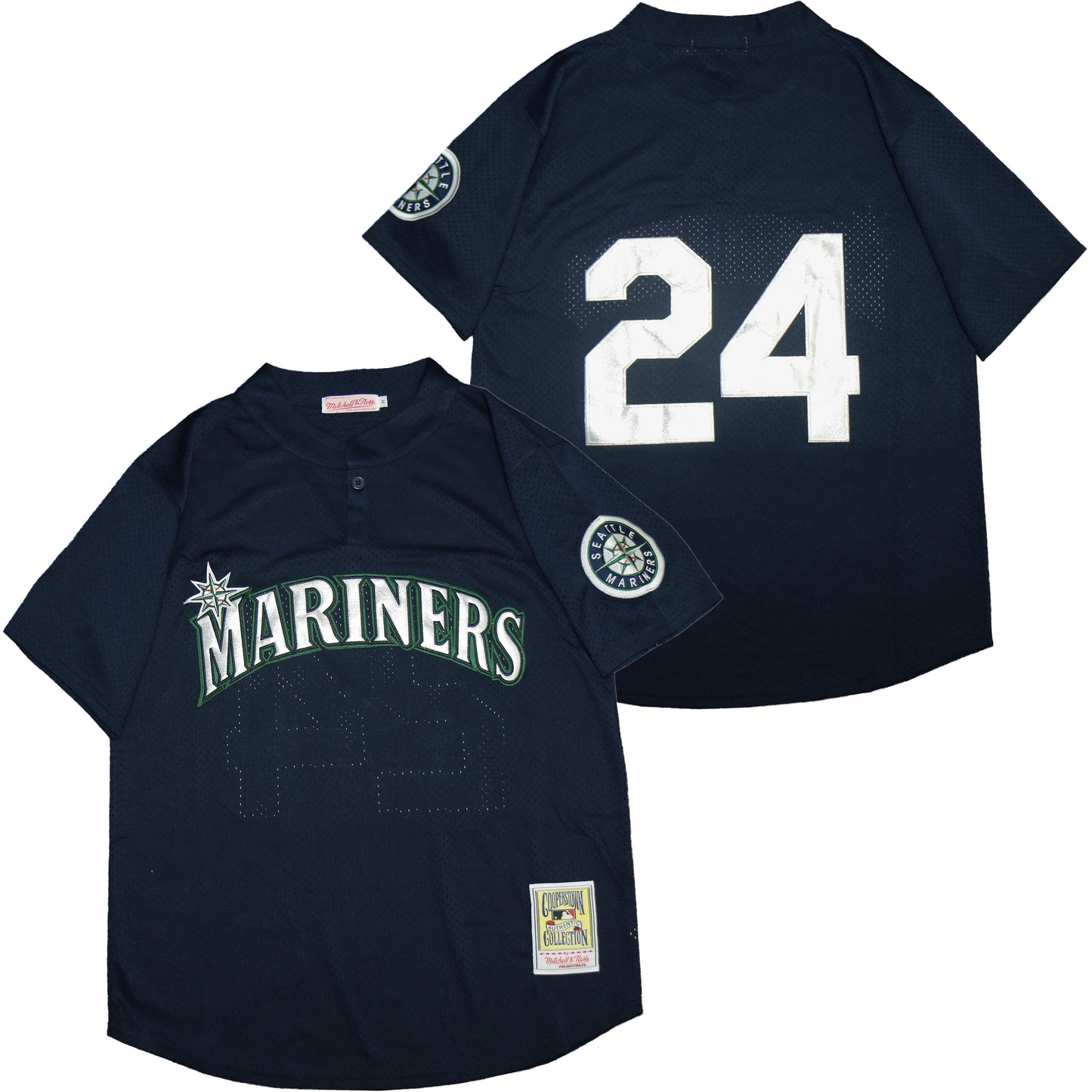 Seattle Mariners #24 Ken Griffey Jr. Mariners 24BP Edition Retro Baseball Jersey baseball jersey product view 1