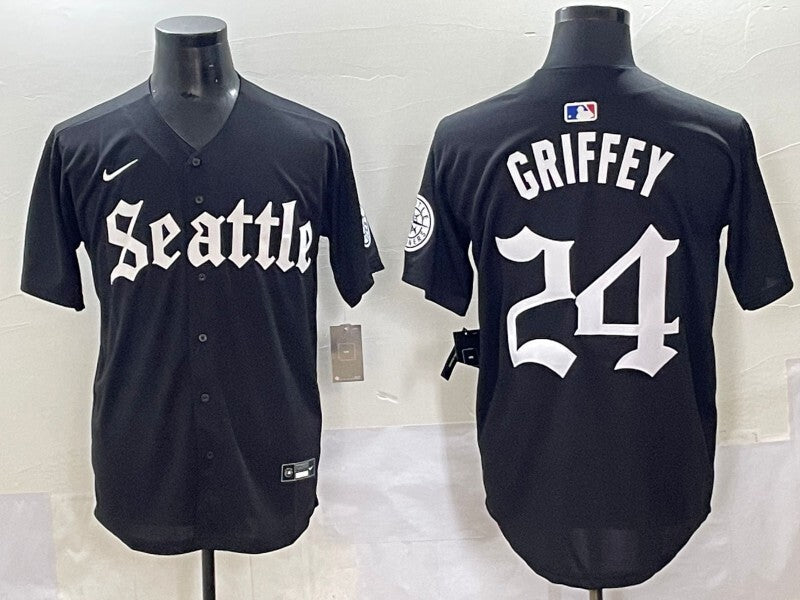 Seattle Mariners #24 Ken Griffey Jr. Mariners 5 Collaboration Style 2 Baseball Jersey baseball jersey product view 1