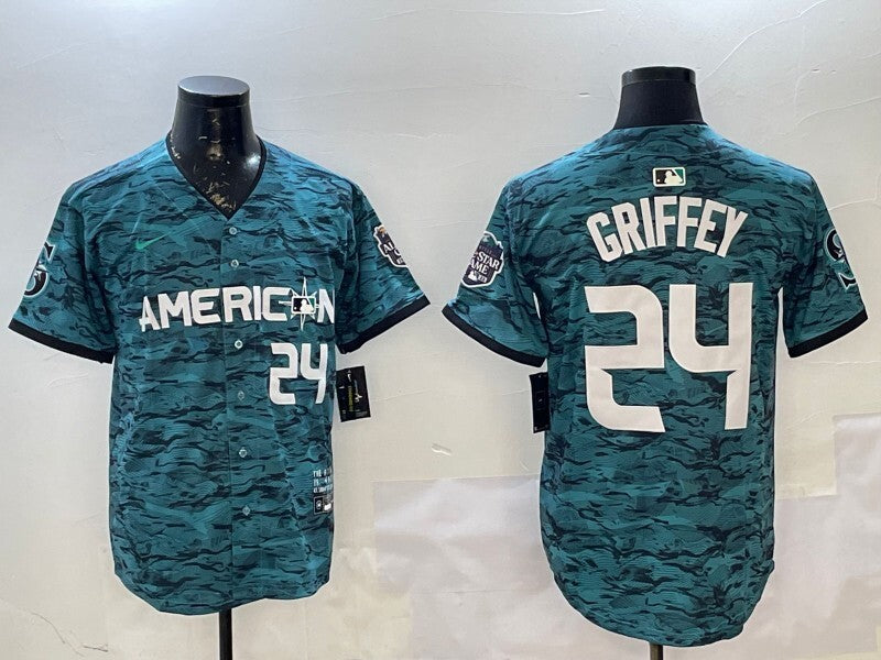 Seattle Mariners #24 Ken Griffey Jr. Mariners All-Star Baseball Jersey baseball jersey product view 1