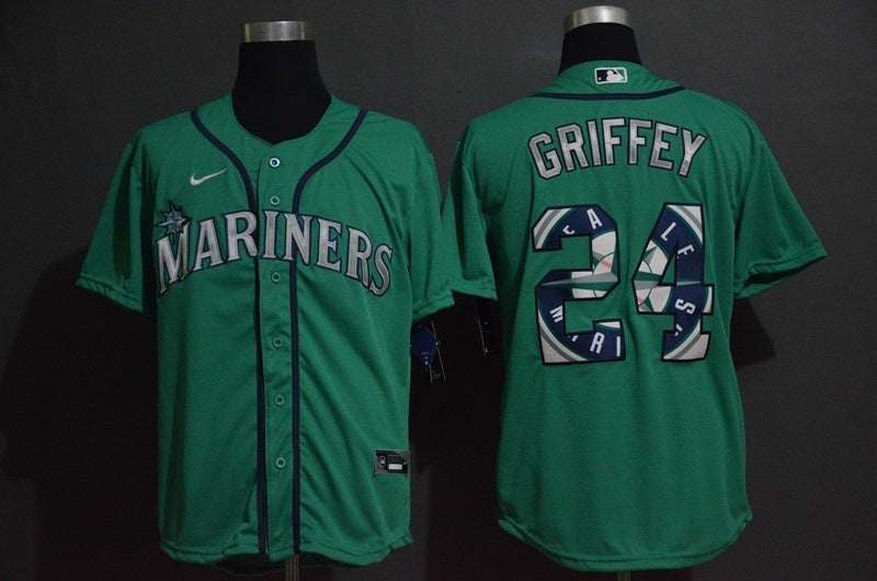 Seattle Mariners #24 Ken Griffey Print Edition Baseball Jersey baseball jersey product view 1
