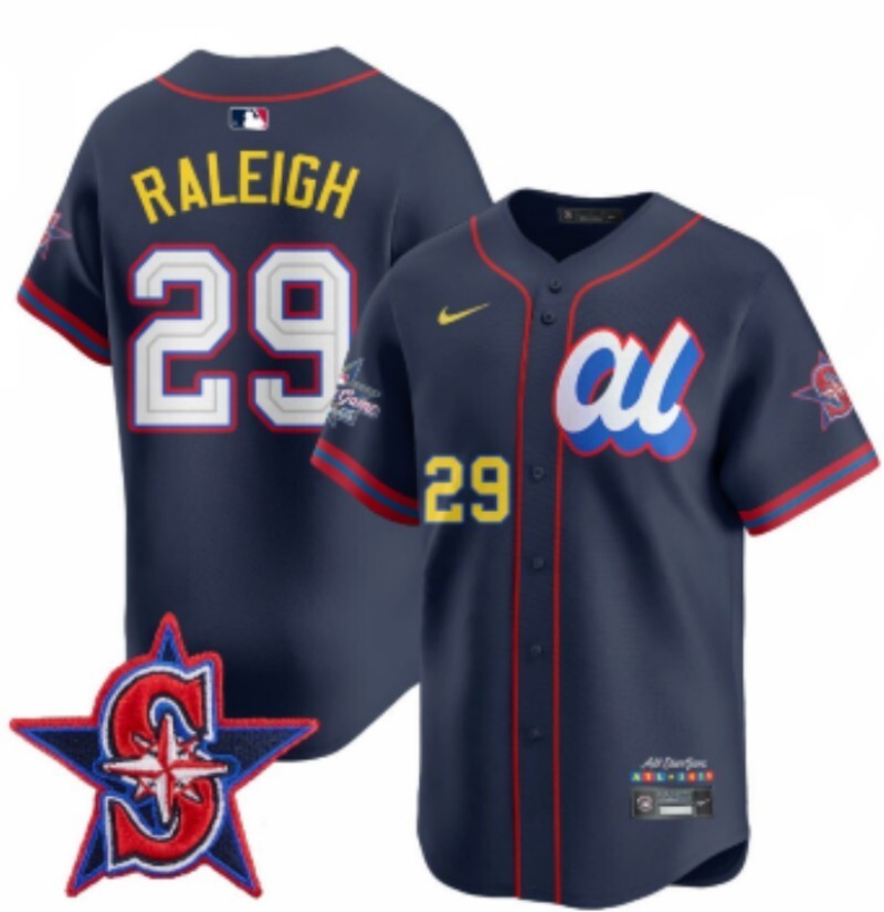 Seattle Mariners #29 Cal Raleigh Mariners 25 All-Star Edition Style 2 Baseball Jersey baseball jersey product view 1