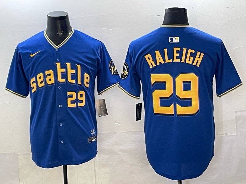 Seattle Mariners #29 Cal Raleigh Mariners City Adult Style 1 Baseball Jersey baseball jersey product view 1
