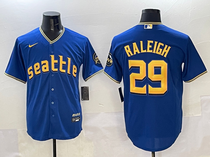 Seattle Mariners #29 Cal Raleigh Mariners City Adult Style 5 Baseball Jersey baseball jersey product view 1