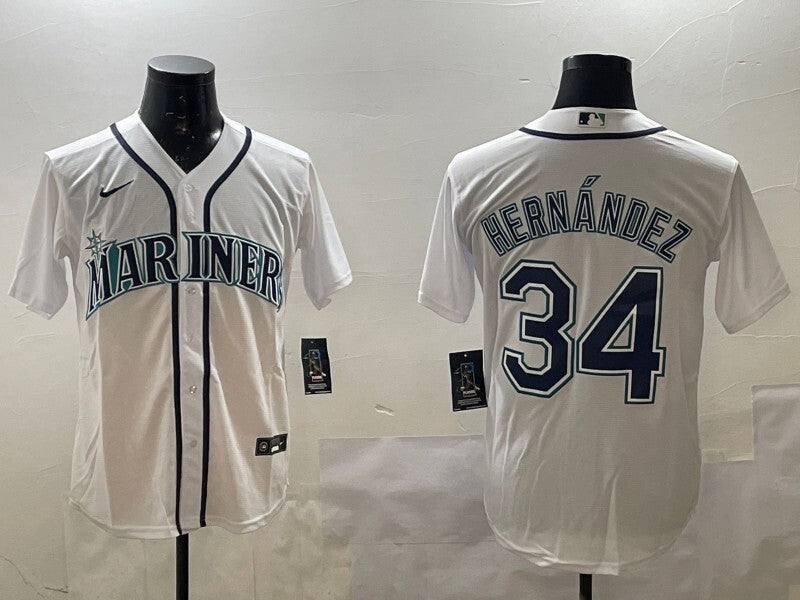 Seattle Mariners #34 Felix Hernandez Mariners Fan Edition Baseball Jersey baseball jersey product view 1