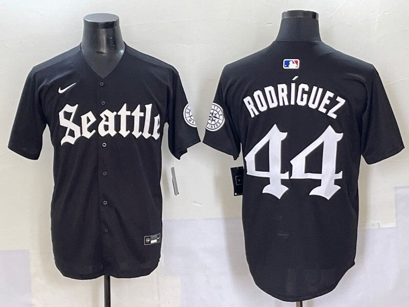 Seattle Mariners #44 Julio Rodriguez Mariners 5 Collaboration Style 2 Baseball Jersey baseball jersey product view 1