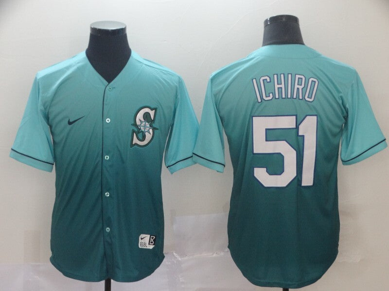 Seattle Mariners #51 Ichiro Suzuki Baseball Jersey baseball jersey product view 1
