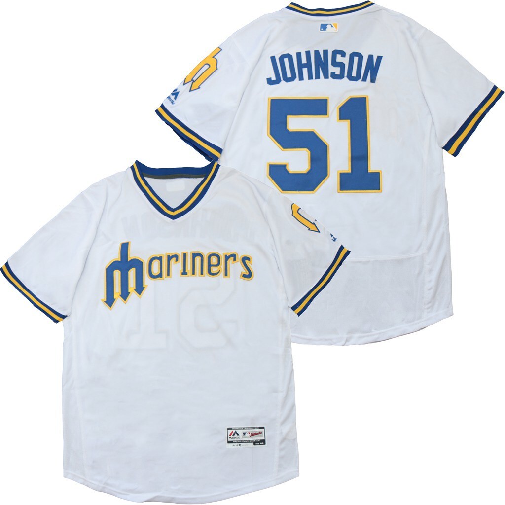 Seattle Mariners #51 Ichiro Suzuki Mariners 51 White Pullover Inverted Baseball Jersey baseball jersey product view 1