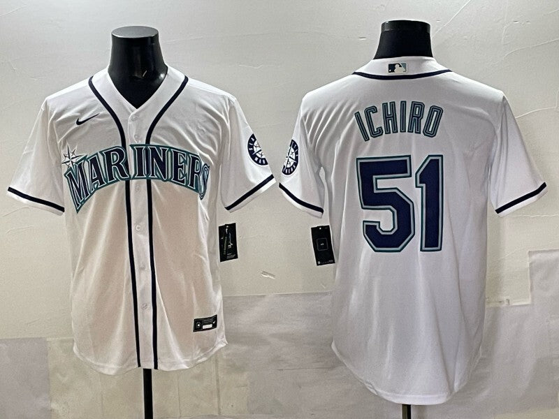 Seattle Mariners #51 Ichiro Suzuki Mariners 5 Collaboration Style 1 Baseball Jersey baseball jersey product view 1